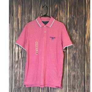 US Polo Assn Mens Polo Shirt Pink Heathered Short Sleeve M Short Sleeve NWT